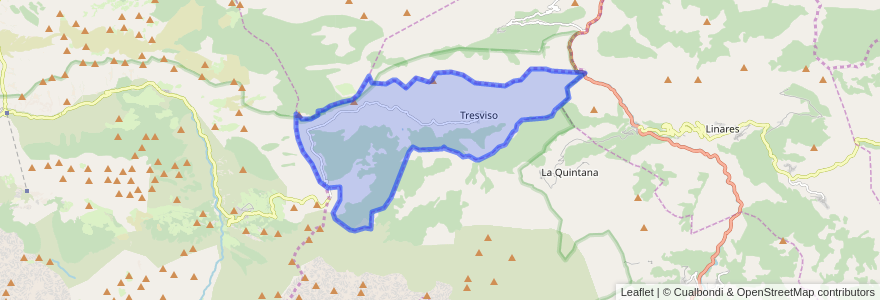 Mapa de ubicacion de Tresviso.