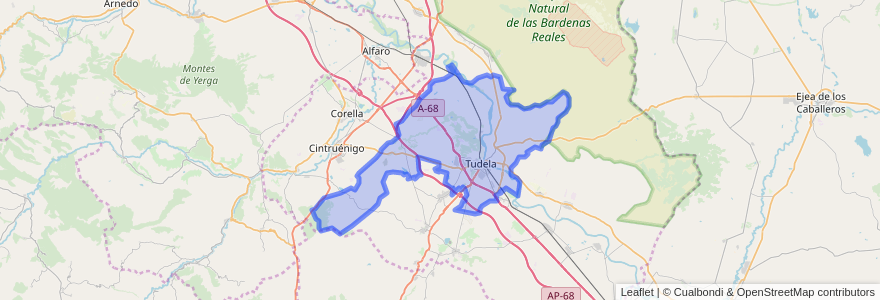 Mapa de ubicacion de Tudela.