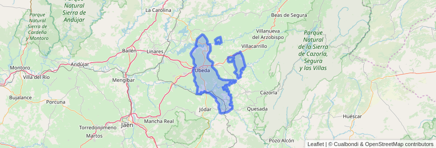 Mapa de ubicacion de Úbeda.