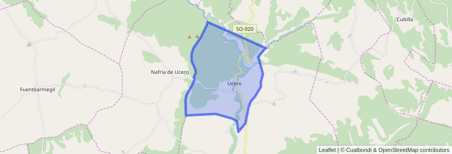 Mapa de ubicacion de Ucero.