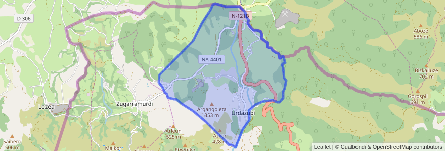 Mapa de ubicacion de Urdazubi/Urdax.