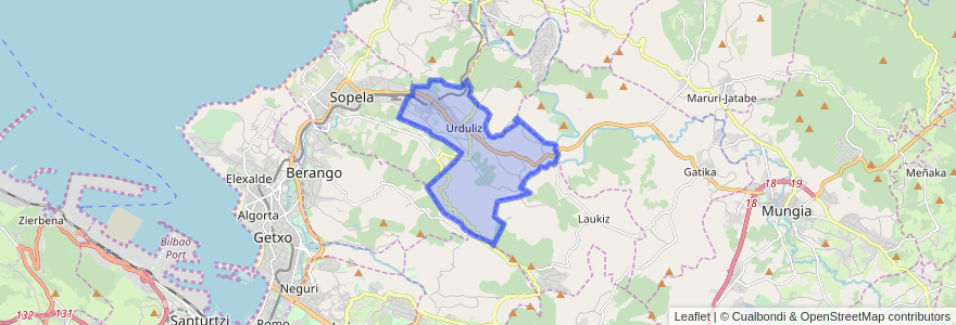 Mapa de ubicacion de Urduliz.