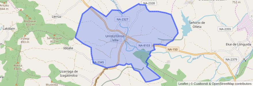 Mapa de ubicacion de Urroz-Villa.