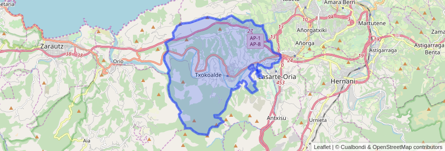 Mapa de ubicacion de Usurbil.