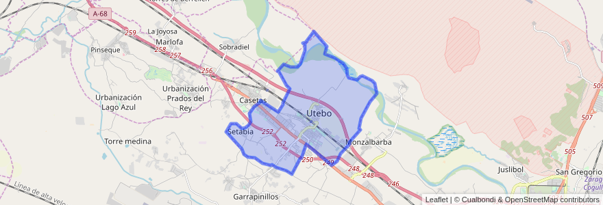 Mapa de ubicacion de Utebo.