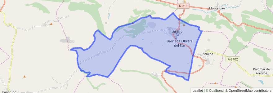 Mapa de ubicacion de Utrillas.