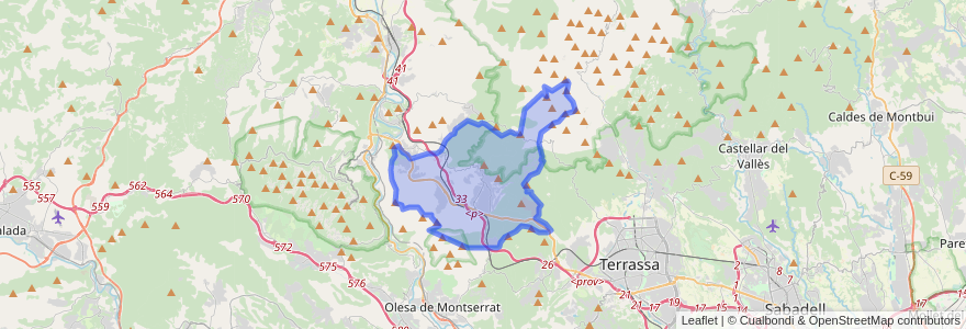 Mapa de ubicacion de Vacarisses.