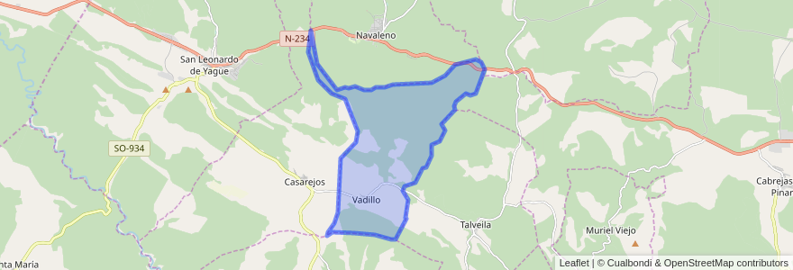 Mapa de ubicacion de Vadillo.