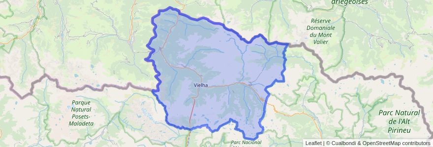 Mapa de ubicacion de Val d'Aran.