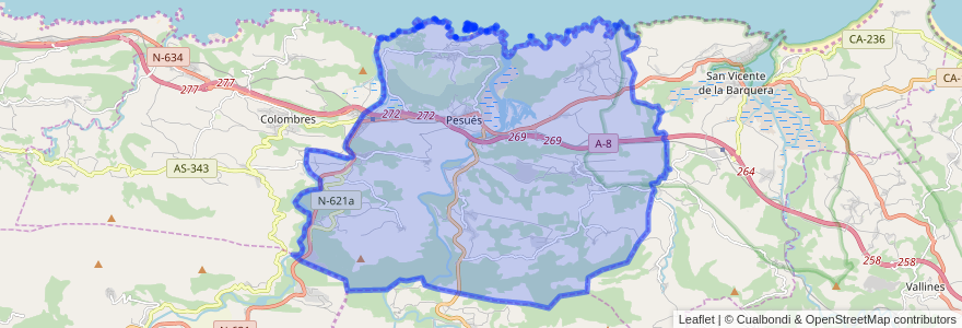 Mapa de ubicacion de Val de San Vicente.