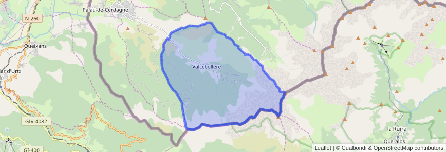 Mapa de ubicacion de Valcebollère.