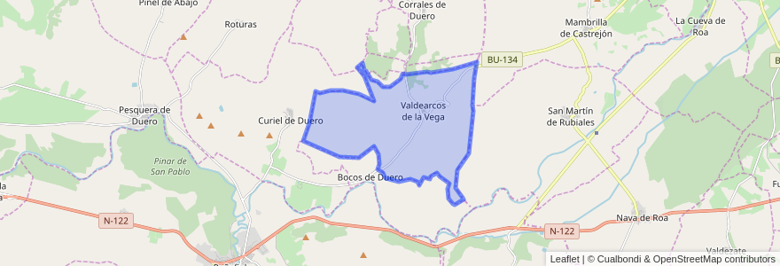 Mapa de ubicacion de Valdearcos de la Vega.