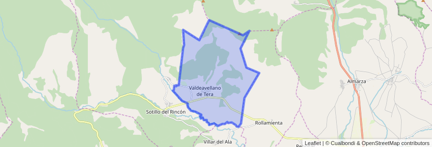 Mapa de ubicacion de Valdeavellano de Tera.