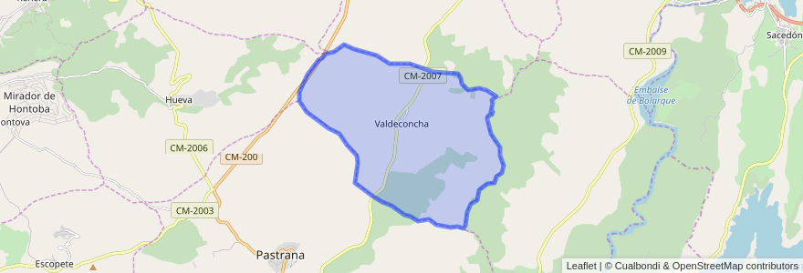 Mapa de ubicacion de Valdeconcha.