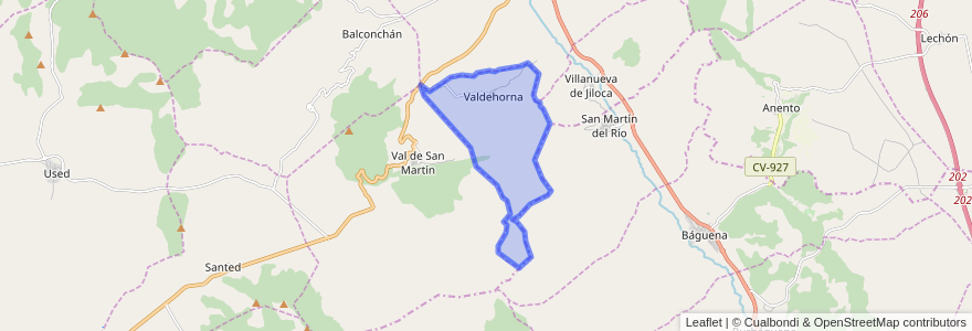 Mapa de ubicacion de Valdehorna.