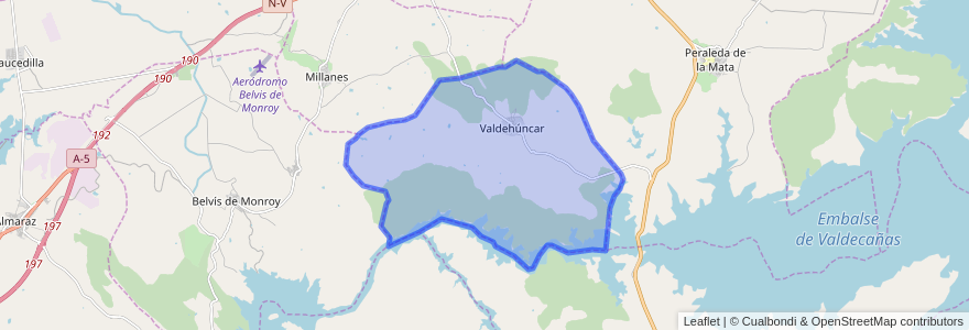 Mapa de ubicacion de Valdehúncar.