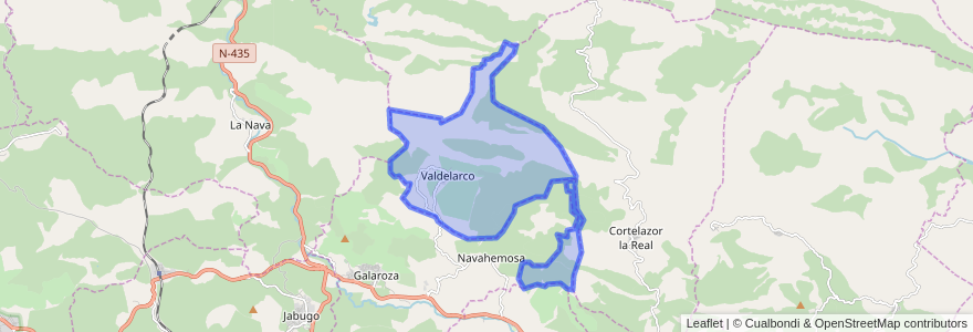 Mapa de ubicacion de Valdelarco.