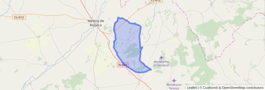 Mapa de ubicacion de Valdenebro de los Valles.