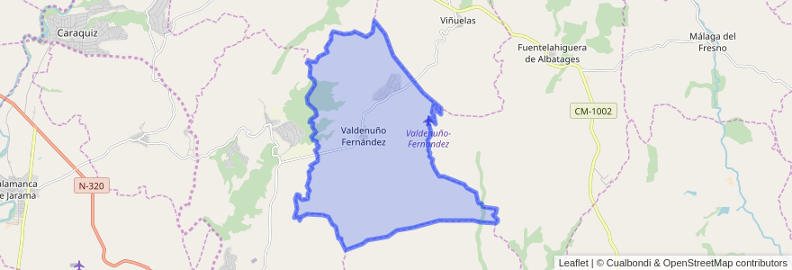 Mapa de ubicacion de Valdenuño Fernández.