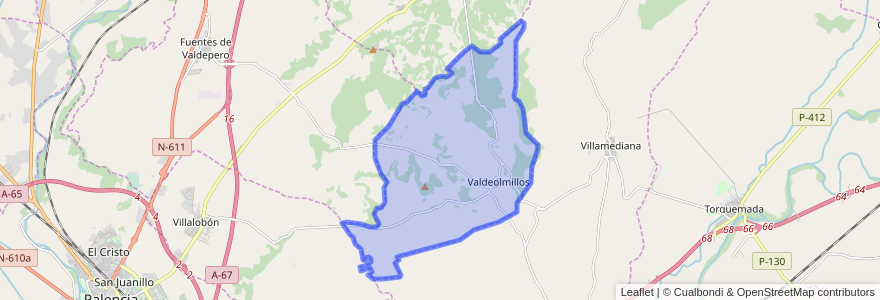 Mapa de ubicacion de Valdeolmillos.