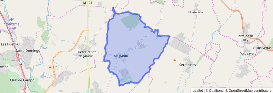 Mapa de ubicacion de Valdeolmos-Alalpardo.