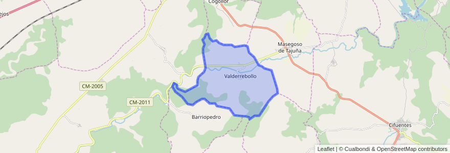 Mapa de ubicacion de Valderrebollo.