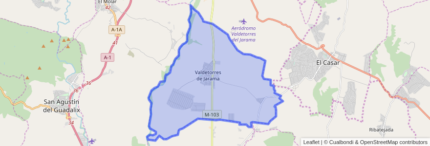 Mapa de ubicacion de Valdetorres de Jarama.