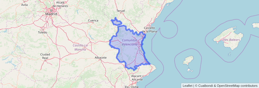 Mapa de ubicacion de València / Valencia.