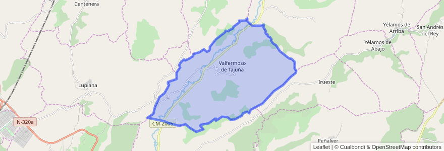 Mapa de ubicacion de Valfermoso de Tajuña.