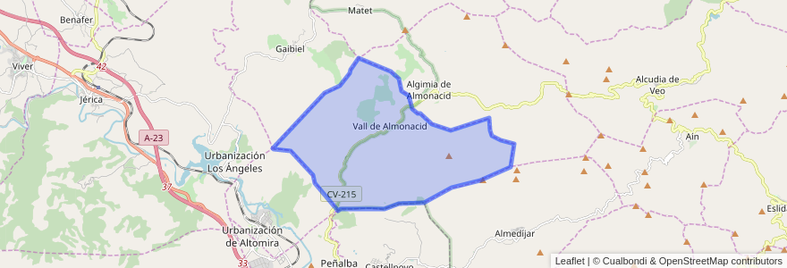 Mapa de ubicacion de Vall de Almonacid.