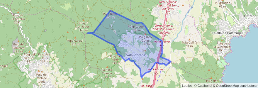 Mapa de ubicacion de Vall-llobrega.