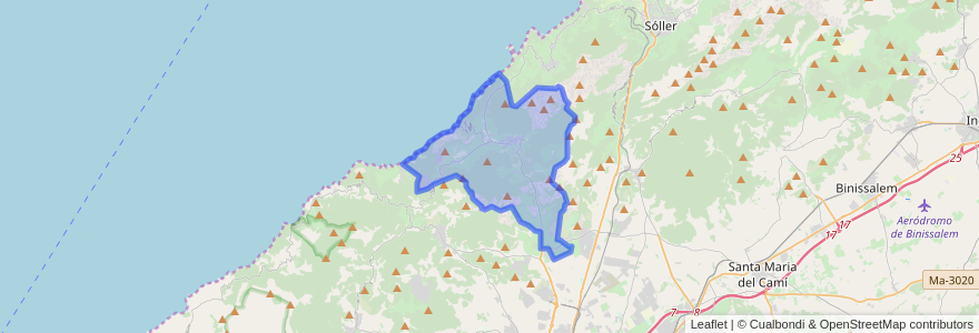 Mapa de ubicacion de Valldemossa.