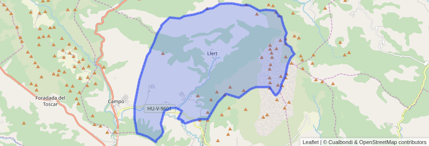 Mapa de ubicacion de Valle de Bardají.