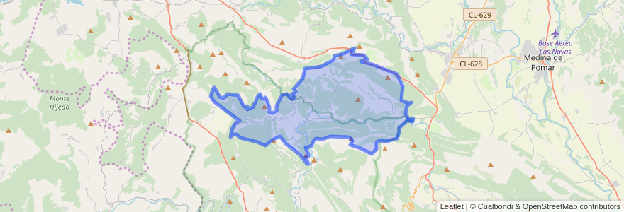 Mapa de ubicacion de Valle de Manzanedo.