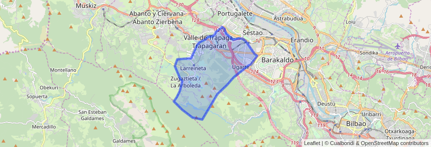 Mapa de ubicacion de Valle de Trápaga-Trapagaran.