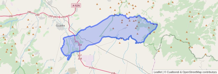 Mapa de ubicacion de Valle del Zalabí.