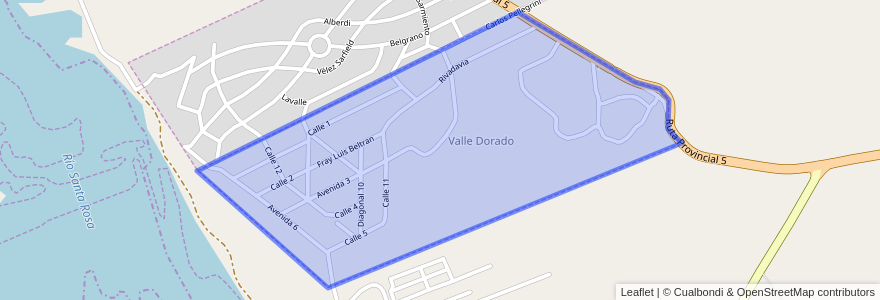Mapa de ubicacion de Valle Dorado.