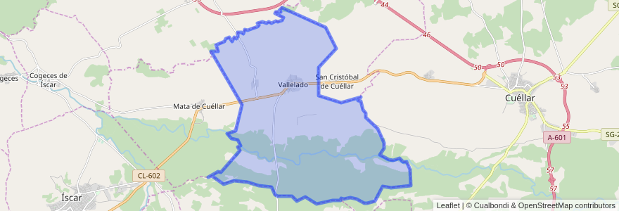 Mapa de ubicacion de Vallelado.