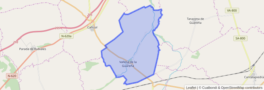 Mapa de ubicacion de Vallesa de la Guareña.