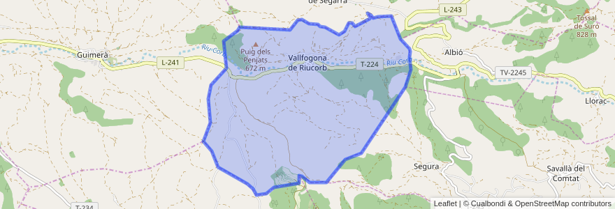 Mapa de ubicacion de Vallfogona de Riucorb.