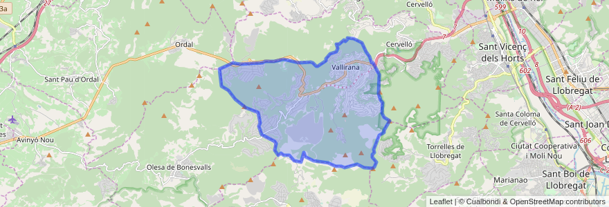 Mapa de ubicacion de Vallirana.