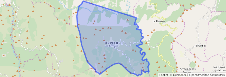 Mapa de ubicacion de Valverde de los Arroyos.