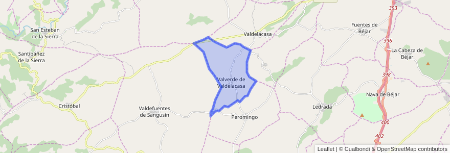 Mapa de ubicacion de Valverde de Valdelacasa.