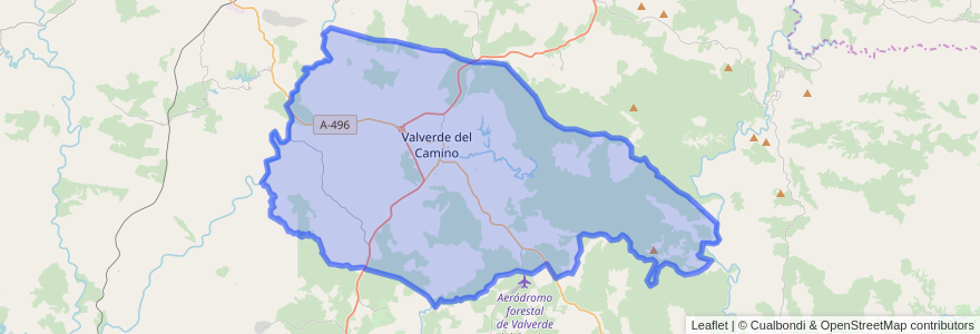 Mapa de ubicacion de Valverde del Camino.