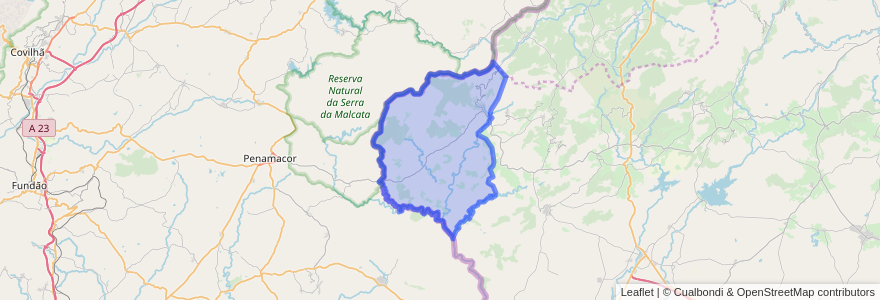 Mapa de ubicacion de Valverde del Fresno.