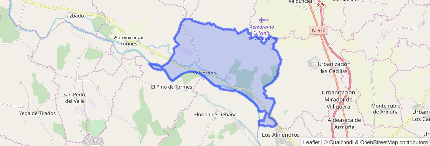 Mapa de ubicacion de Valverdón.