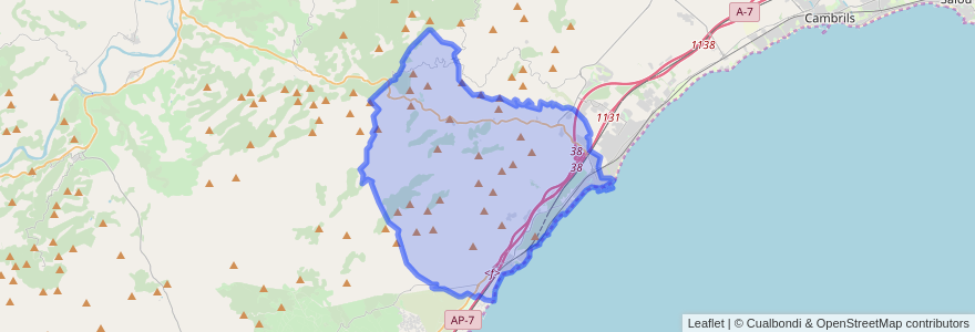 Mapa de ubicacion de Vandellòs i l'Hospitalet de l'Infant.