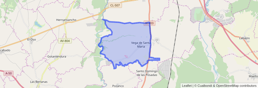 Mapa de ubicacion de Vega de Santa María.