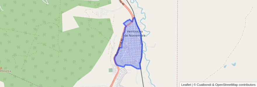 Mapa de ubicacion de Veintiocho de Noviembre.