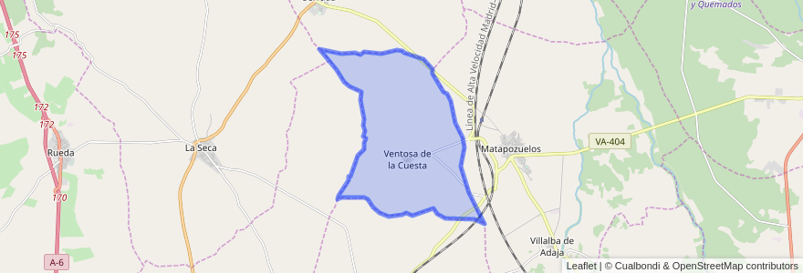 Mapa de ubicacion de Ventosa de la Cuesta.